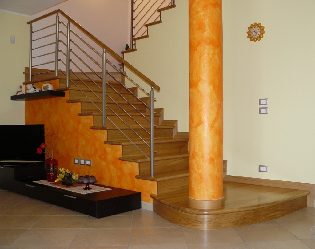 Rivestimento in rovere, alzata e pedata jamar scale in legno